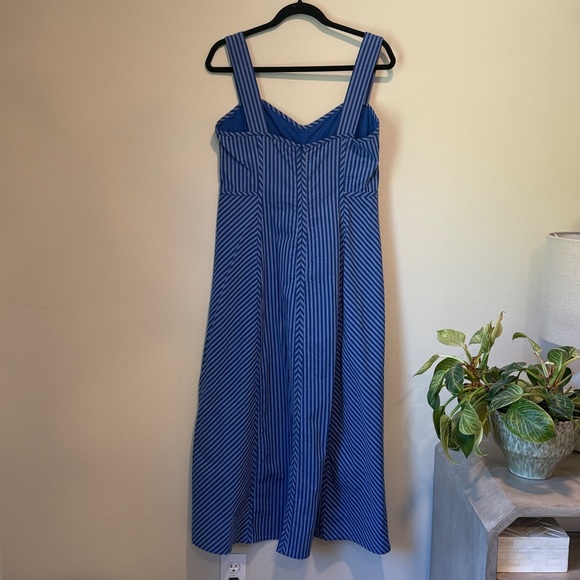 MADEWELL Bianca Striped Sun Dress in Blue Stripes sz 10 - Picture 8 of 14